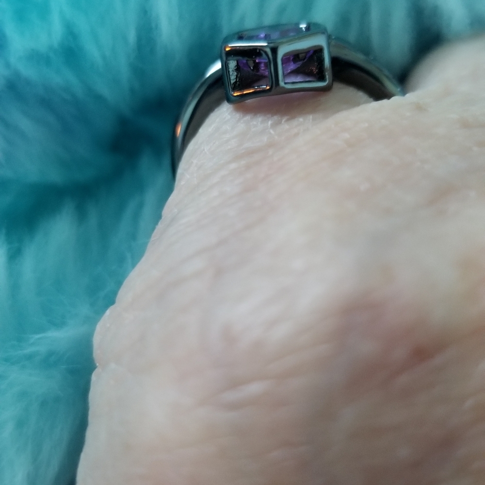 BLACK ONYX & AMETHYST RING - Picture 13 of 16